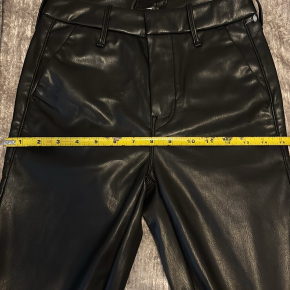 MOTHER The Super Cha Cha Prep Hell Faux Leather Flare Pants 24 - Picture 13 of 15